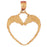 14k Yellow Gold Unicorn Heart Charm