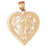 14k Yellow Gold Heart with Cat Charm