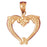 14k Yellow Gold Dolphin Heart Charm