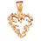 14k Yellow Gold Nugget Heart Charm