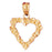 14k Yellow Gold Nugget Heart Charm