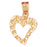 14k Yellow Gold Nugget Heart Charm