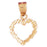 14k Yellow Gold Nugget Heart Charm