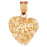 14k Yellow Gold Nugget Heart Charm