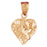 14k Yellow Gold Nugget Heart Charm