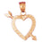 14k Yellow Gold Heart and Arrow Charm