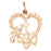 14k Yellow Gold Heart with Key Charm