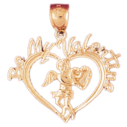 14k Yellow Gold Two Hearts Charm
