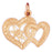 14k Yellow Gold Two Hearts Charm