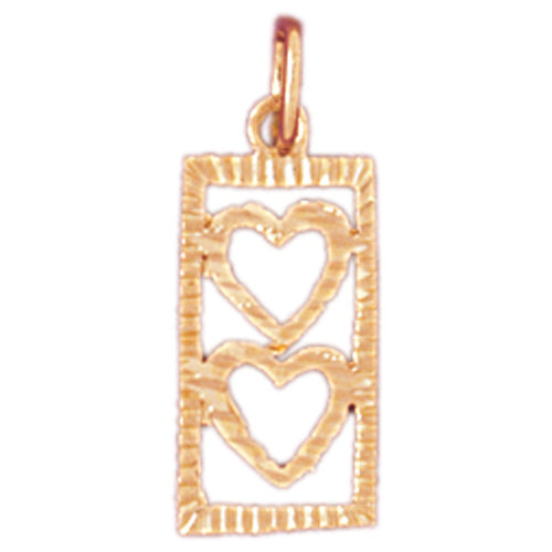 14k Yellow Gold Heart with Ladder Charm