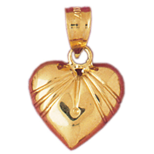 14k Yellow Gold Heart Charm