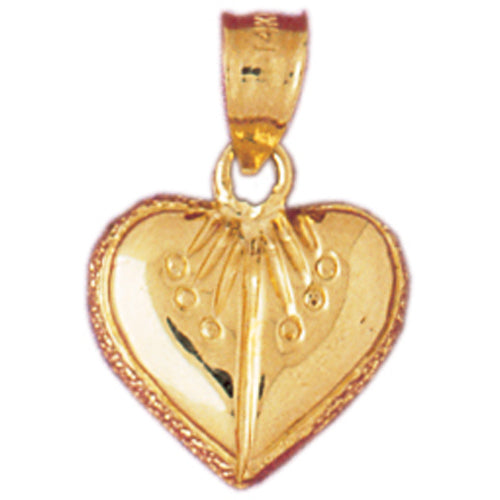 14k Yellow Gold Heart Charm