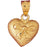 14k Yellow Gold Heart Charm