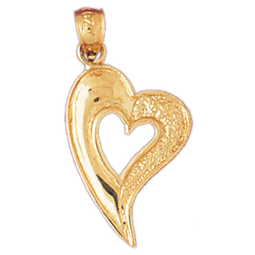 14k Yellow Gold Heart Charm