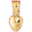 14k Yellow Gold 3-D Heart  Charm