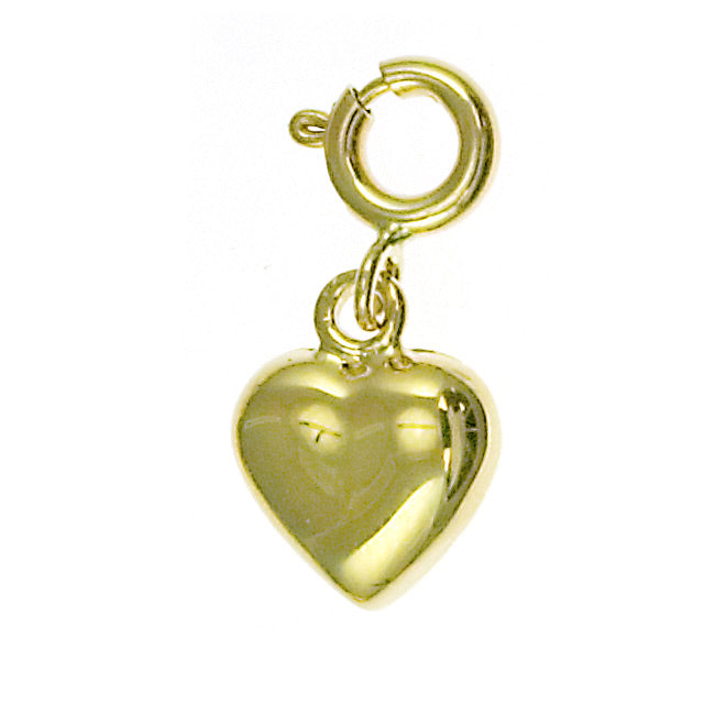 14k Yellow Gold Heart Charm