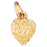 14k Yellow Gold Heart Charm