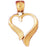 14k Yellow Gold Heart Charm