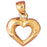 14k Yellow Gold Heart Charm