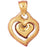 14k Yellow Gold Heart Charm