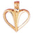 14k Yellow Gold Floating Heart Charm