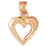 14k Yellow Gold Floating Heart Charm