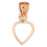 14k Yellow Gold Floating Heart Charm