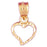 14k Yellow Gold Heart Charm