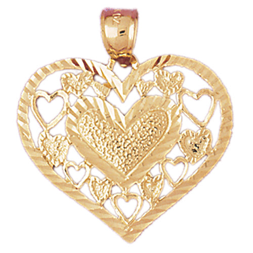 14k Yellow Gold Heart Charm