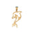 14k Yellow Gold Dolphins Charm