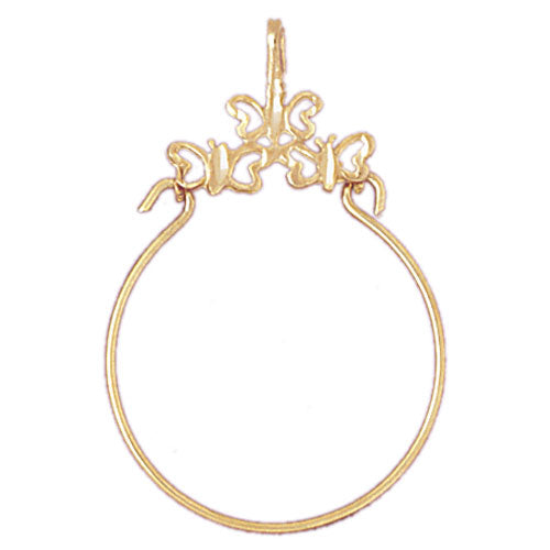 14k Yellow Gold Butterfly Charm Holder Charm