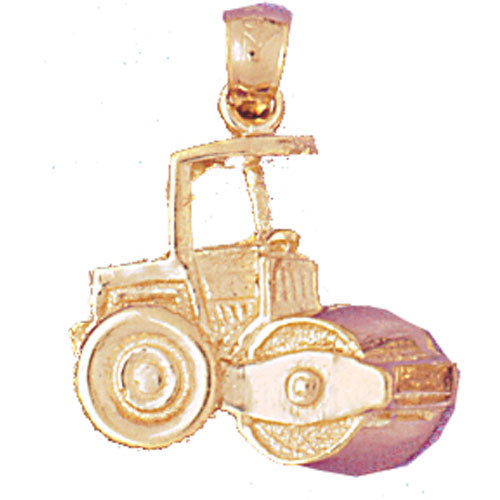 14k Yellow Gold Steam Roller Charm