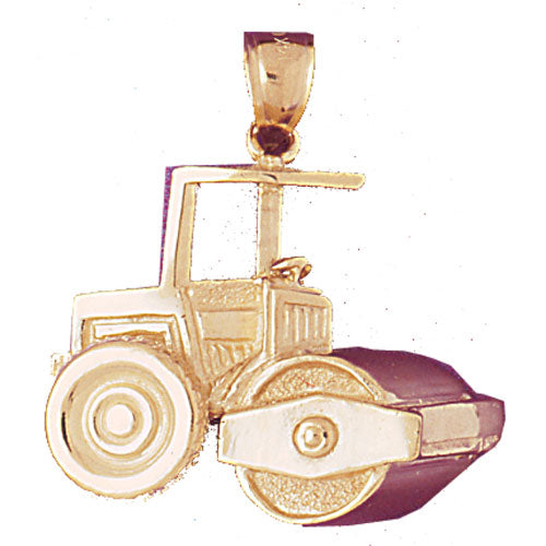 14k Yellow Gold Steam Roller Charm