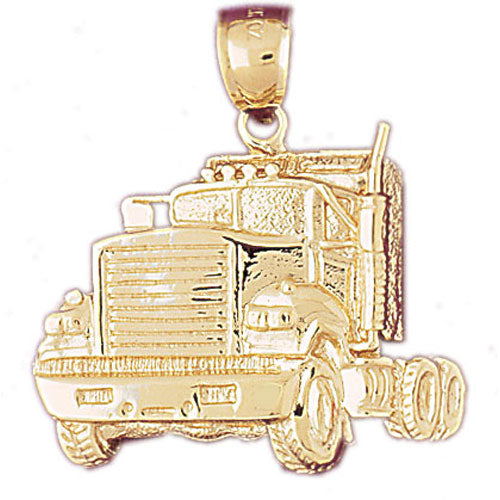 14k Yellow Gold Truck Charm