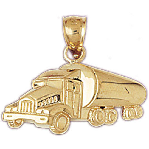 14k Yellow Gold Cement Truck Charm