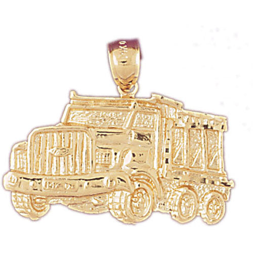 14k Yellow Gold Dump Truck Charm