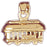 14k Yellow Gold 3-D Trolly Charm