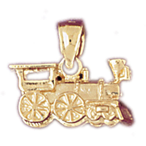 14k Yellow Gold 3-D Train Engine Locomotive Charm