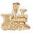 14k Yellow Gold Train Engine Locomotive Charm