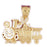 14k Yellow Gold Train Engine Locomotive Charm