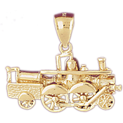 14k Yellow Gold Train Engine Locomotive Charm