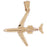 14k Yellow Gold Airplane Charm