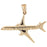 14k Yellow Gold Airplane Charm