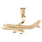 14k Yellow Gold Airplane Charm