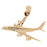 14k Yellow Gold Airplane Charm