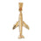 14k Yellow Gold 3-D Airplane Charm