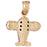 14k Yellow Gold Airplane Charm