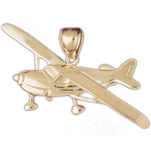 14k Yellow Gold Airplane Charm