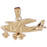 14k Yellow Gold Airplane Charm