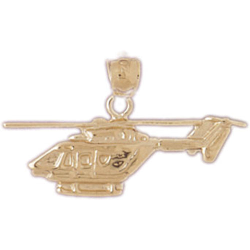 14k Yellow Gold Helicopter Charm
